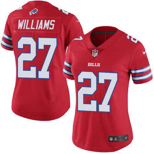 Women's Elite Duke Williams Nike Jersey Red - #27 Rush NFL Buffalo Bills